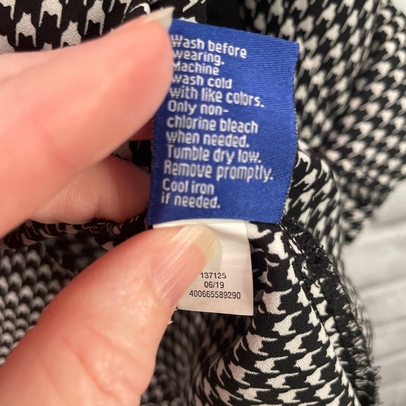 Apt 9 Black White Button Up Shirt Wrinkle Resistant Oversized Large - Picture 10 of 10